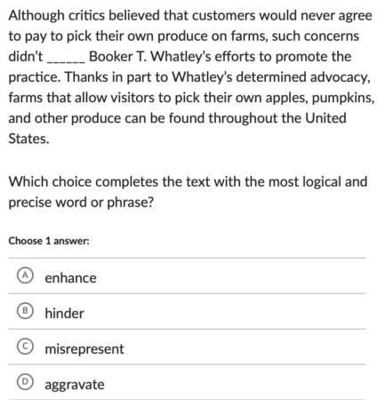 SAT R&W craft and structure question