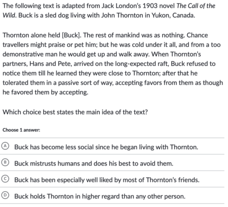 SAT R&W information and ideas question