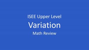isee direct indirect variation