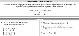perpendicular inear equations
