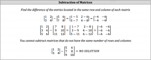 subraction of matrices