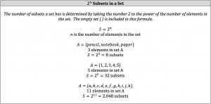 subsets in aset