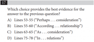 sat evidence question 17