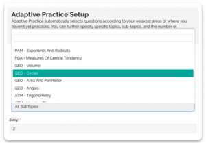 adaptive practice act feature