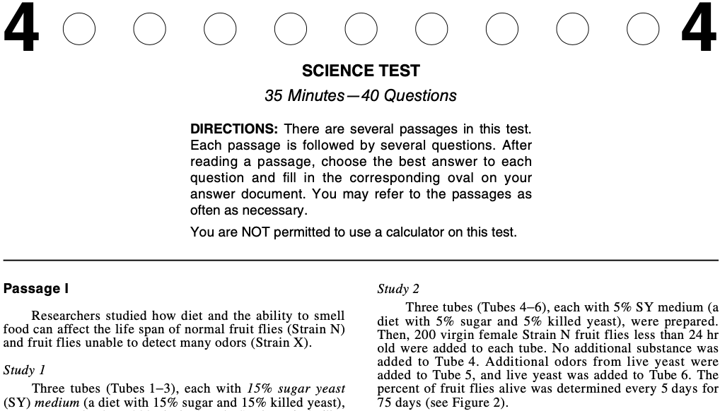 ACT Practice Test 2015-2019 1572CPRE Science Test Page 1