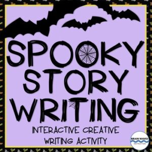 spooky story writing prompts activity cover
