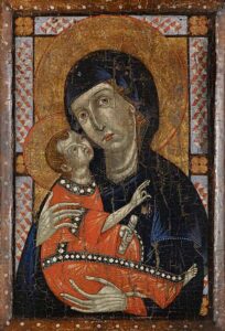 history of children's literature; Virgin and Child, a painting with a child that, frankly, looks like a 60-year-old man